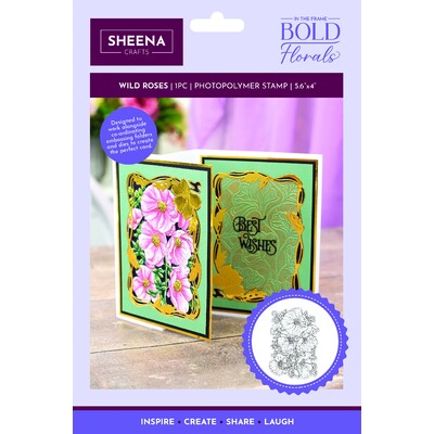 Sheena Crafts Clear Stamp, In the Frame: Bold Florals - Wild Roses