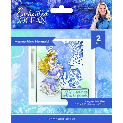 Sara Signature Clear Stamp & Die Set, Enchanted Ocean - Mesmerizing Mermaid