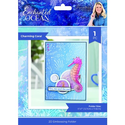 Sara Signature 2D Embossing Folder, Enchanted Ocean - Charming Coral