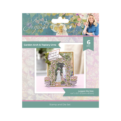 Clear Stamp & Die Combo, Age of Elegance - Garden Arch & Topiary Urn