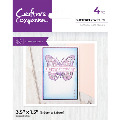 Clear Stamp & Die Combo, Butterfly Wishes