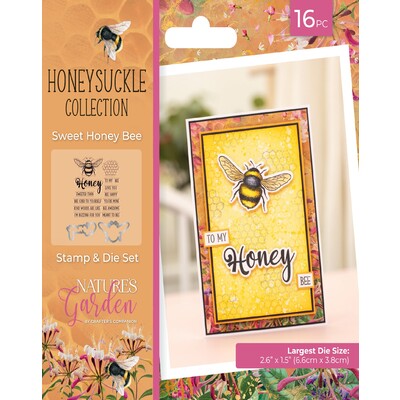 Nature's Garden Clear Stamp, Honeysuckle - Sweet Honeybee