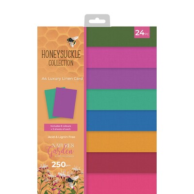 Nature's Garden A4 Luxury Linen Card Pack, Honeysuckle