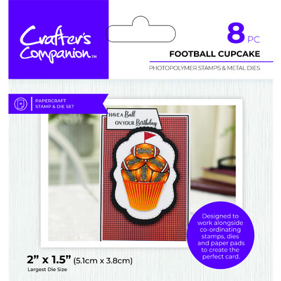 Clear Stamp & Die Set, Modern Man - Football Cupcakes