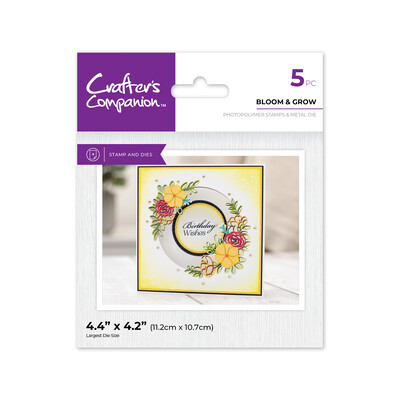 Clear Stamp & Die Combo, Floral Aperture - Bloom & Grow