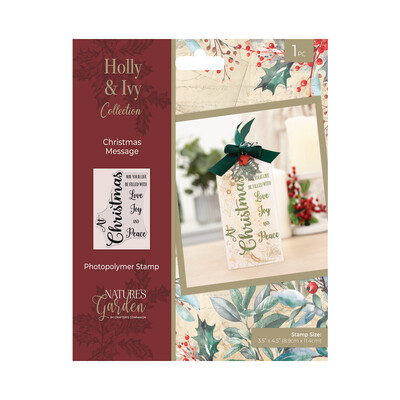 Clear Stamp, Holly & Ivy - Christmas Message