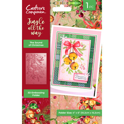 3D Embossing Folder, Jingle All The Way - The Sound Of Christmas