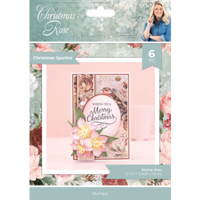 Clear Stamp, Sara Signature Christmas Rose - Christmas Sparkle