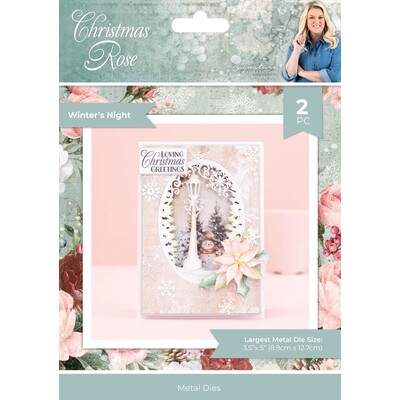 Create-a-Card Die, Sara Signature Christmas Rose - Winter's Night