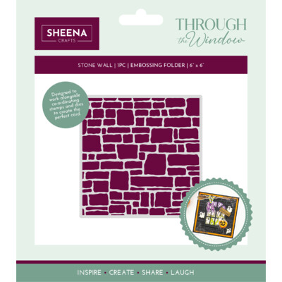 2D Embossing Folder, Through the Window - Stone Wall
