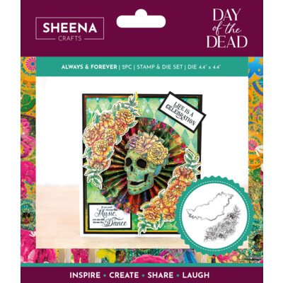 Sheena Crafts Clear Stamp & Die Set, Day of the Dead - Always & Forever