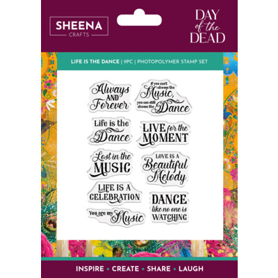 Sheena Crafts Clear Stamp, Day of the Dead - Life is the Dance