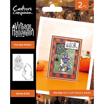 Clear Stamp & Die Set, Vintage Halloween - Pur-fect Potions