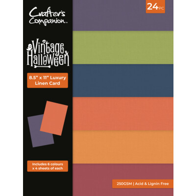 A4 Luxury Linen Card Pack, Vintage Halloween