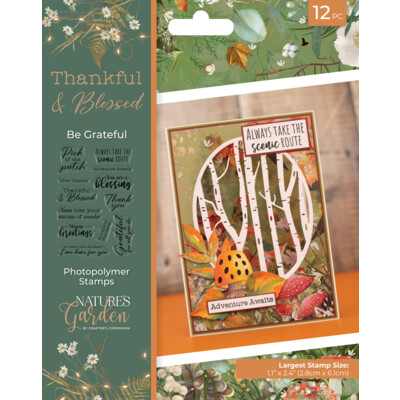 Nature's Garden Clear Stamp, Thankful & Blessed - Be Grateful