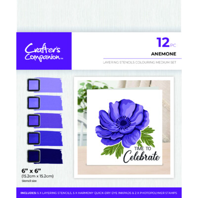 Layering Stencils Colouring Medium Set, Anemone