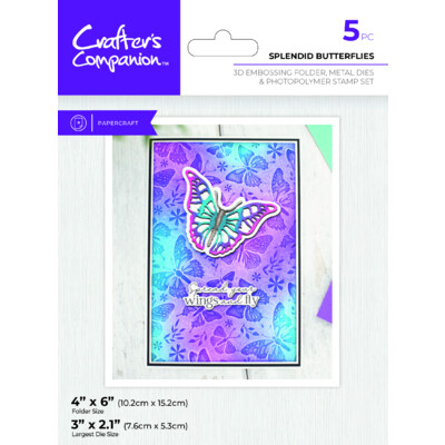 3D Embossing Folder Die & Stamp Set, Splendid Butterflies