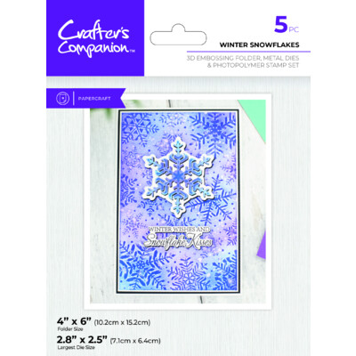 3D Embossing Folder Die & Stamp Set, Winter Snowflakes