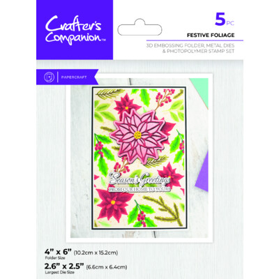 3D Embossing Folder Die & Stamp Set, Festive Foliage