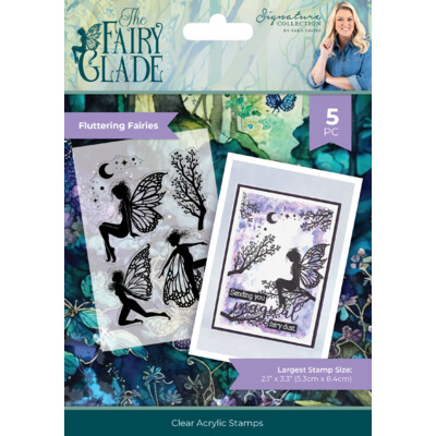 Sara Signature Clear Stamp, Fairy Glade - Fluttering Fairies