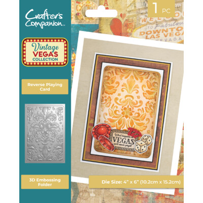 3D Embossing Folder, Vintage Vegas - Reverse Playing Card