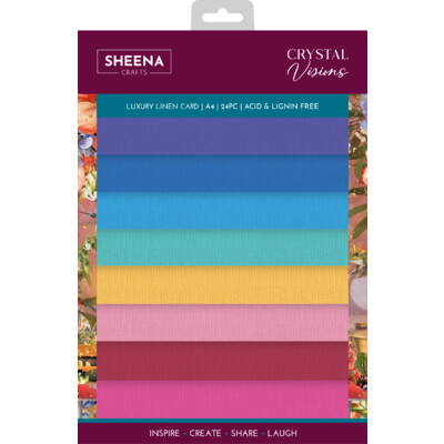 Sheena Crafts A4 Luxury Linen Cardstock, Crystal Visions