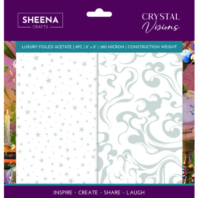 Sheena Crafts 8X8 Luxury Foiled Acetate, Crystal Visions