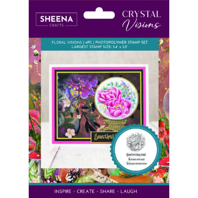 Sheena Crafts Clear Stamp, Crystal Visions - Floral Visions