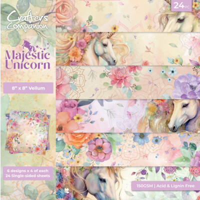 8X8 Vellum Pad, Majestic Unicorn