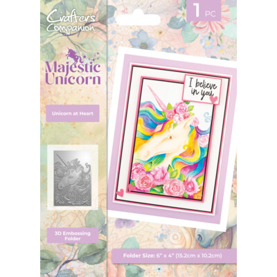 3D Embossing Folder, Majestic Unicorn - Unicorn at Heart