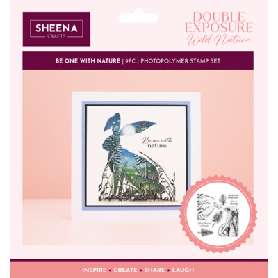 Sheena Crafts Clear Stamp, Double Exposure Wild Nature - Be One with Nature