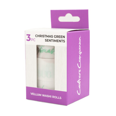 Vellum Washi Rolls, Christmas Green Sentiments