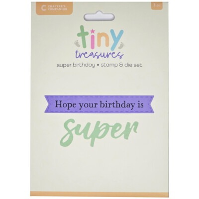 Clear Stamp & Die Set, Tiny Treasures - Super Birthday