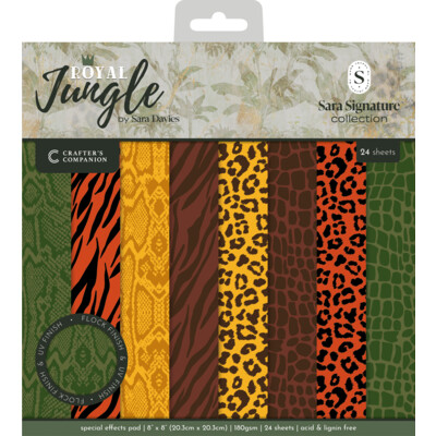 Sara Signature 8X8 Special Effects Paper Pad, Royal Jungle