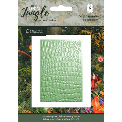 Sara Signature 3D Embossing Folder, Royal Jungle - Crocodile Print