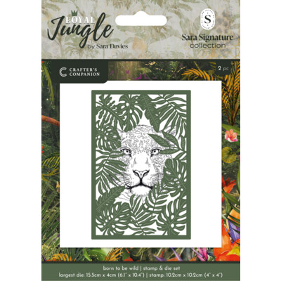 Sara Signature Clear Stamp & Die Set, Royal Jungle - Born to be Wild