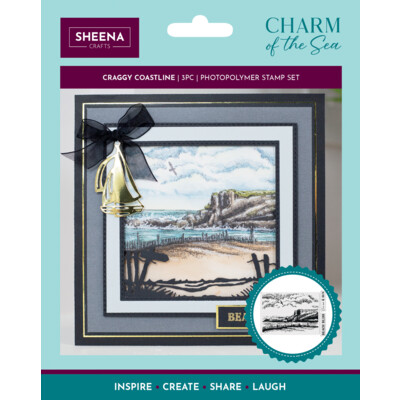 Sheena Crafts Clear Stamp, Charm of the Sea - Craggy Coastline