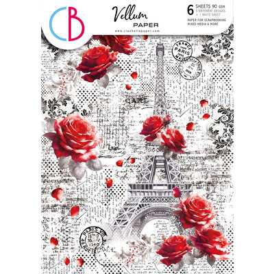 A4 Vellum Paper Pack, Paris Je t'aime