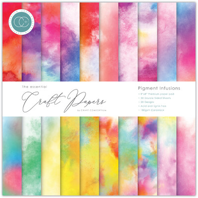 8X8 Essential Craft Papers Pad, Pigment Infusions