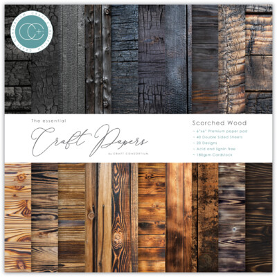 6X6 Essential Craft Papers Pad, Scorched Wood