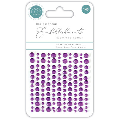 The Essential Embellishments Adhesive Dew Drops, Purple