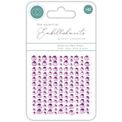 The Essential Embellishments Adhesive Dew Drops, Lilac