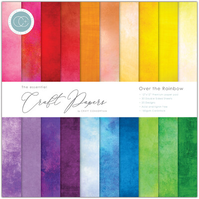 12X12 Essential Craft Papers Pad, Over the Rainbow