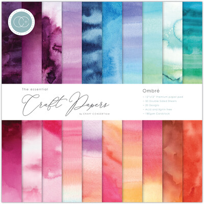 12X12 Essential Craft Papers Pad, Ombre
