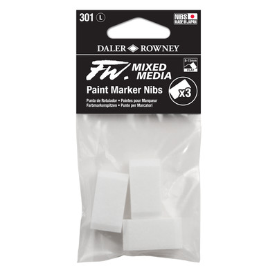 FW Mixed Media Paint Marker Nib Set, 8-15mm Flat (3pc)