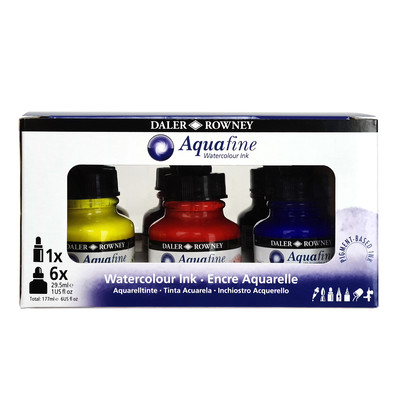 Aquafine Watercolour Ink Set, Intro (6 x 29.5ml)