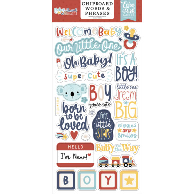 Chipboard Words & Phrases, Baby on Board Boy