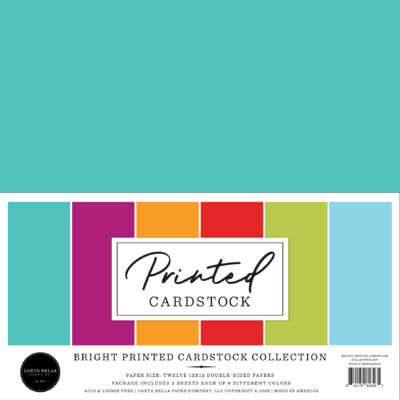 12X12 80lb Printed Cardstock Collection Kit, Bright