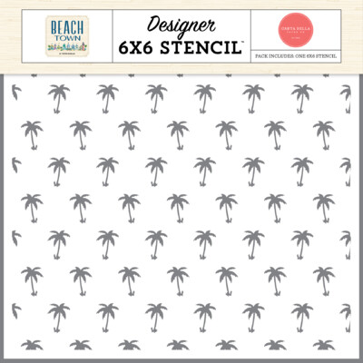 Stencil, Beach Town - Palm Tree Paradise