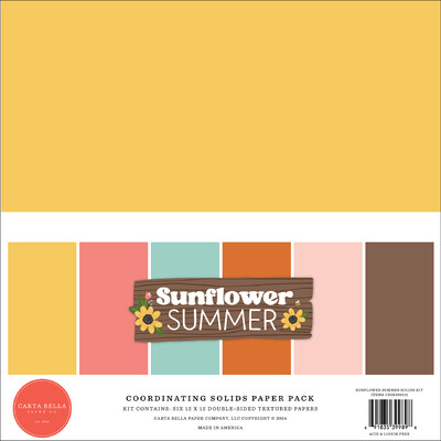 12X12 Solids Kit, Sunflower Summer